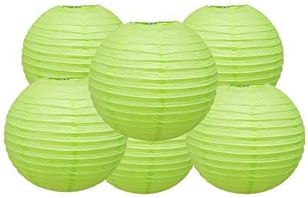 Pack of 6 Round Paper Lanterns Lamp Wedding Birthday Party Decoration (Spring Green, 18''/45CM)