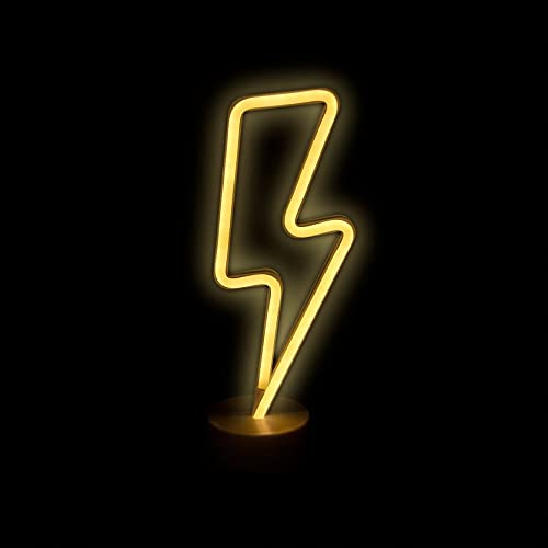 Neon Knight Led Neon Light Sign - Yellow Lightning Bolt, Usb/Battery Powered Room Décor
