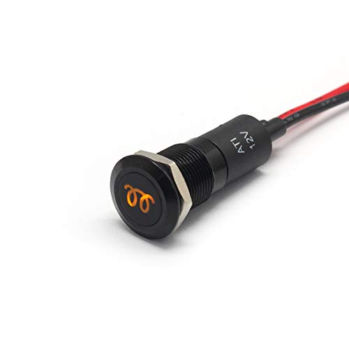 Alpinetech PLB12MS 12mm LED Metal Signal Indicator Dash Light - Glow Plug Warning