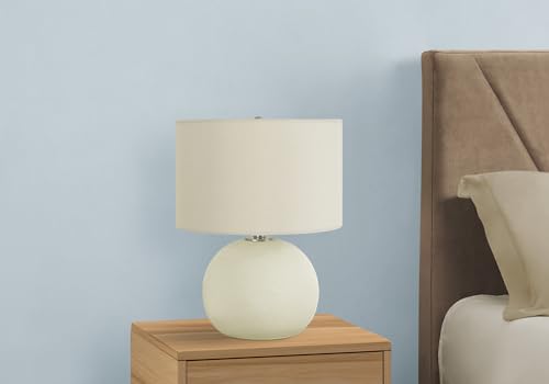 Monarch Specialties I 9630 Lightingtable Lamp, Ivory/Cream Shade, Cream Ceramic, Contemporary