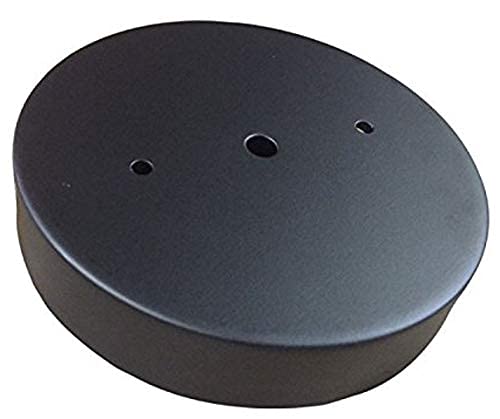 Industrial Rewind 6in Black Light Fixture Canopy Kit, Metal, Model 1hBlkCn, Extra Depth and Width, Ceiling Hardware Included