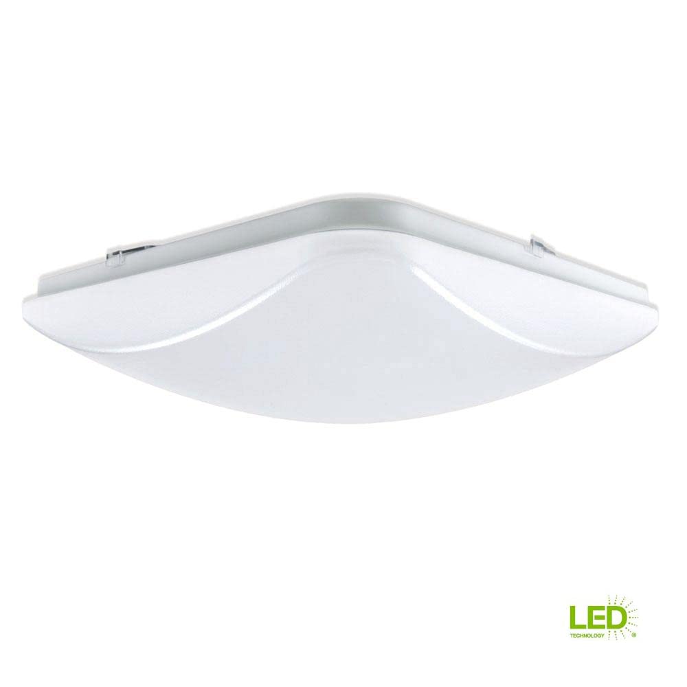 Designers Fountain Envirolite Flush Mount Ceiling Light, 14 Inch Led Square Glass Lighting Fixture For Kitchen, Bedroom, Bathroo