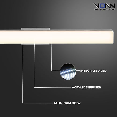 Vonn Procyon 24" Silver Integrated Ac Led Bathroom Lighting Fixture - Ada Compliant