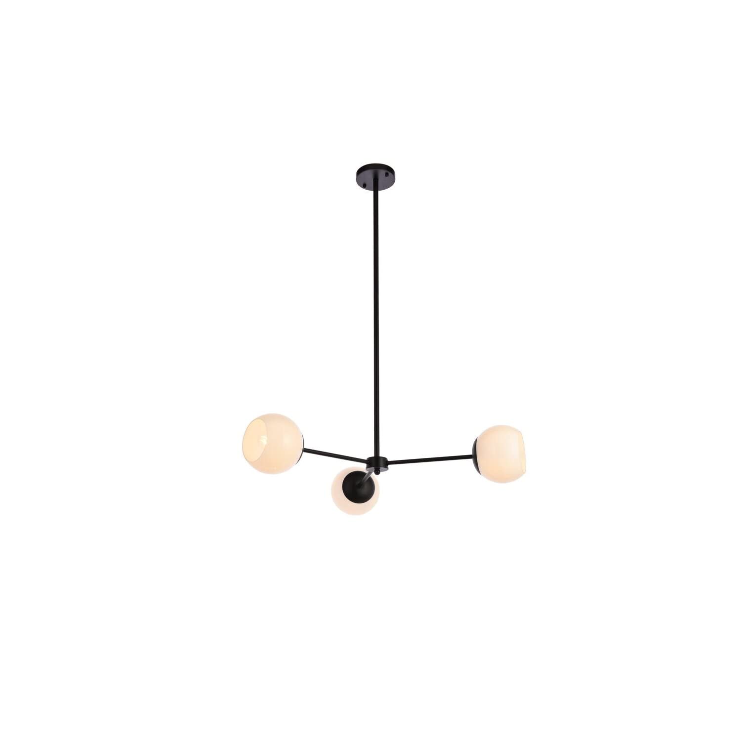 Living District Briggs 3-Light Mid-Century Metal Pendant in Black and White