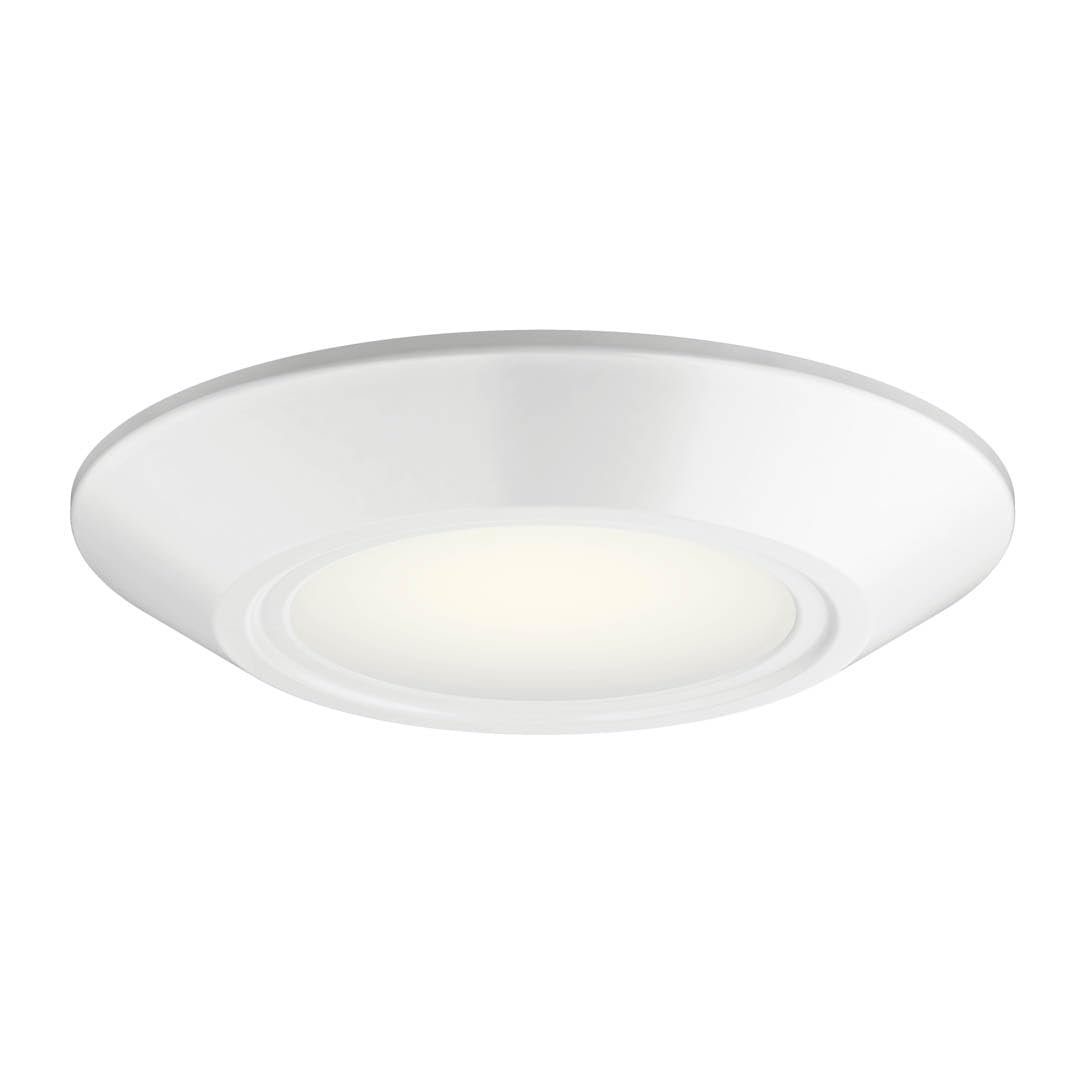 Kichler Horizon LED Downlight in White, 6.4 Flush Mount Interior Dimmable Light, 3000K, Wet Rated Integrated LED, (6.4 W x 1.3 H