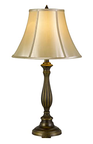 Cal Lighting Bo-2953Tb Transitional One Light Table Lamp From Meath Collection In Brass - Antique Finish, 15.00 Inches