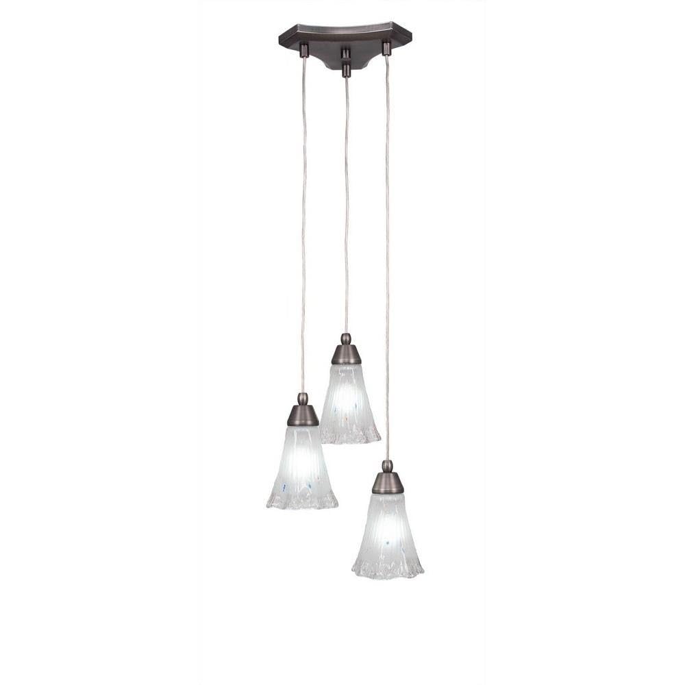 Toltec Lighting Europa 3 Light Cluster Pendalier In Brushed Nickel (28-Bn-721)