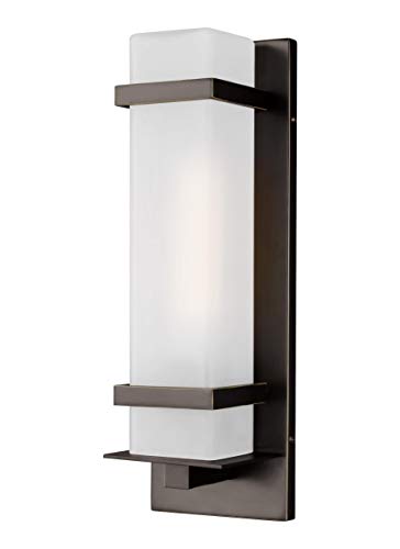 Sea Gull Lighting Contemporary Outdoor Wall Lantern, Small One-Light, Antique Bronze, Model 8520701En3-71, Metal Finish