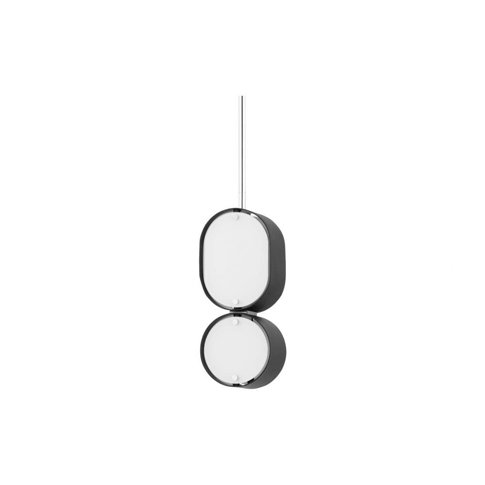 Corbett Lighting 393-02-SBK/SS Opal Pendant Soft Black with Stainless Steel