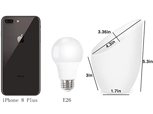 Velouer 2 Pack Plastic Lampshade Replacement for LED Floor Lamp, 5.7in High, 4.1in Diameter, White 2Pack, Model MKTBA