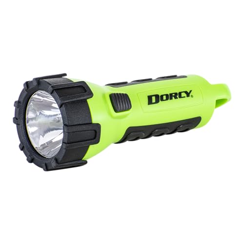 Dorcy LED Flashlight, 150 Lumen, Floating, Water Resistant, Rubber, Neon Green, Model 41-2513