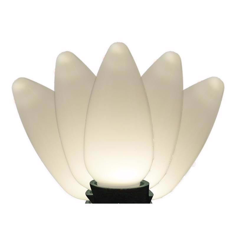 Holiday Bright Lights LED C9 Christmas Light Bulbs, Smooth Ceramic, 25 Lights, 2 in., White, Model BU25LEDSC9-OWHA