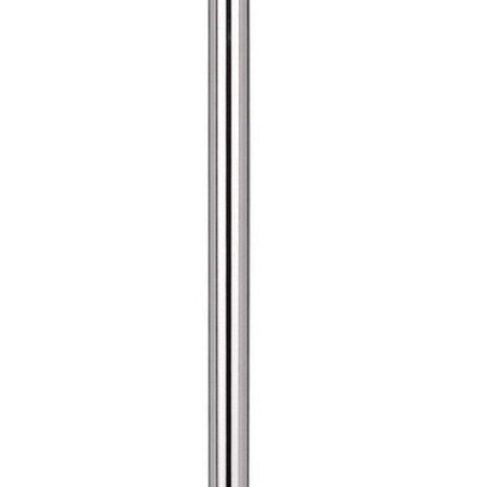 Homeroots Tray Table Floor Lamp With White Square Shade, 61 In., Chrome Finish
