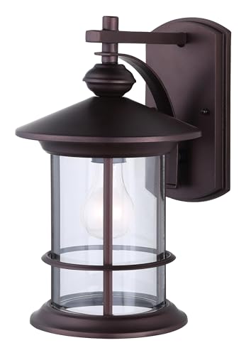 Canarm Outdoor Wall Lantern, Oil Rubbed Bronze Sconce, Weatherproof, Modern Rustic, Model IOL124ORB