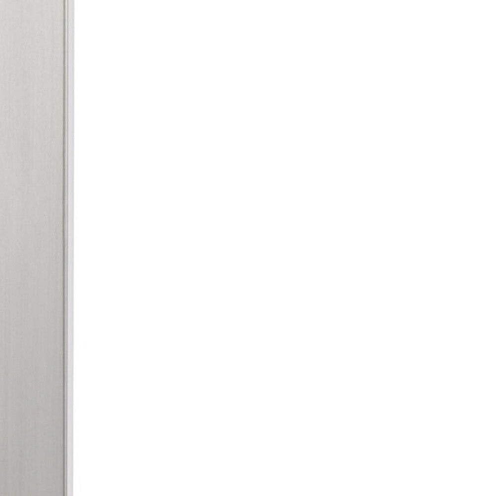 Homeroots Metal Desk Lamp - 25 In. Usb Table Lamp With White Rectangular Shade, Model 524761, Nickel Finish