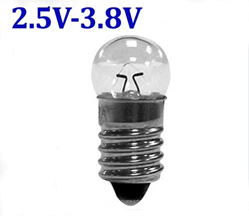 Generic 10pcs E10 Mini Light Bulbs Incandescent 6V 0.5A White Glass Screw Base