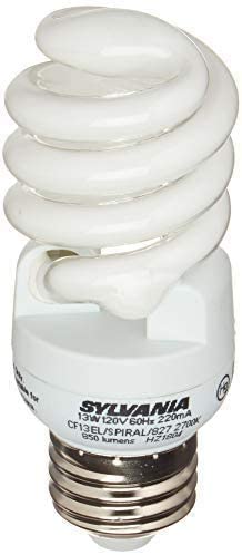 SYLVANIA 13W CFL Spiral Light Bulb, 60W Equivalent, 850 Lumens, Soft White, Non-Dimmable, 6 Pack