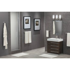 Moen 3-Light Dual-Mount Bath Vanity Fixture, Frosted Glass, Brushed Nickel, Model DN0763BN