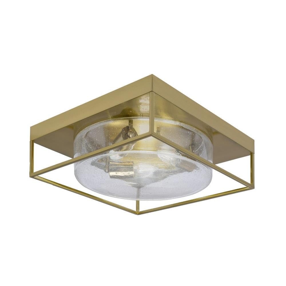 Toltec Lighting 856-Nab-0 3 Light Flush Mount-5 Inches Tall And 16 Inches Wide, Finish Color: New Age Brass, Glass Color: Clear Bubble