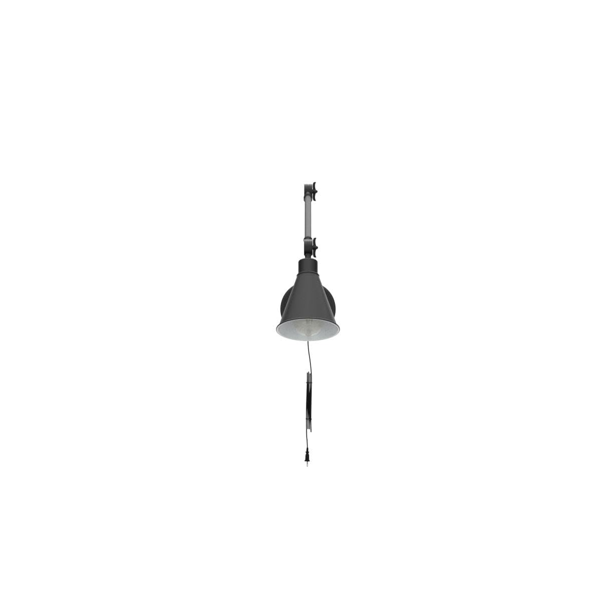 Caduke Swing Arm Wall Lamp For Bedroom, Set Of 2 Plug In Wall Light Fixture With Dimmable Switch, Industrial Metal Black Wall Re