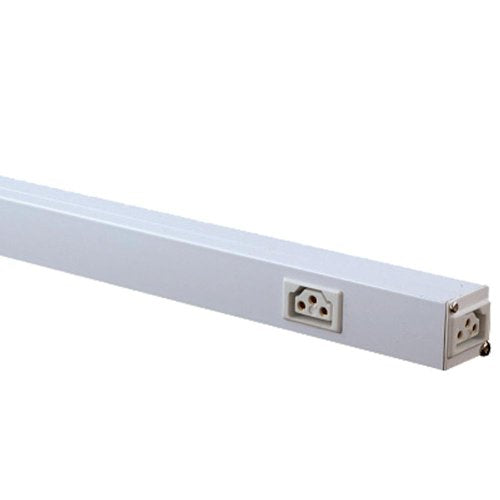 Jesco Lighting 72 Inch Power Strip with 12 Outlets, Metal, White, Model SG-PS6