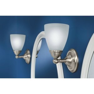 Moen Brantford 1-Light Dual-Mount Bath Fixture, Frosted Glass, Brushed Nickel Finish