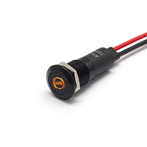 Alpinetech 12V LED Metal Signal Indicator Pilot Dash Light - 12mm, Oil Pressure Low