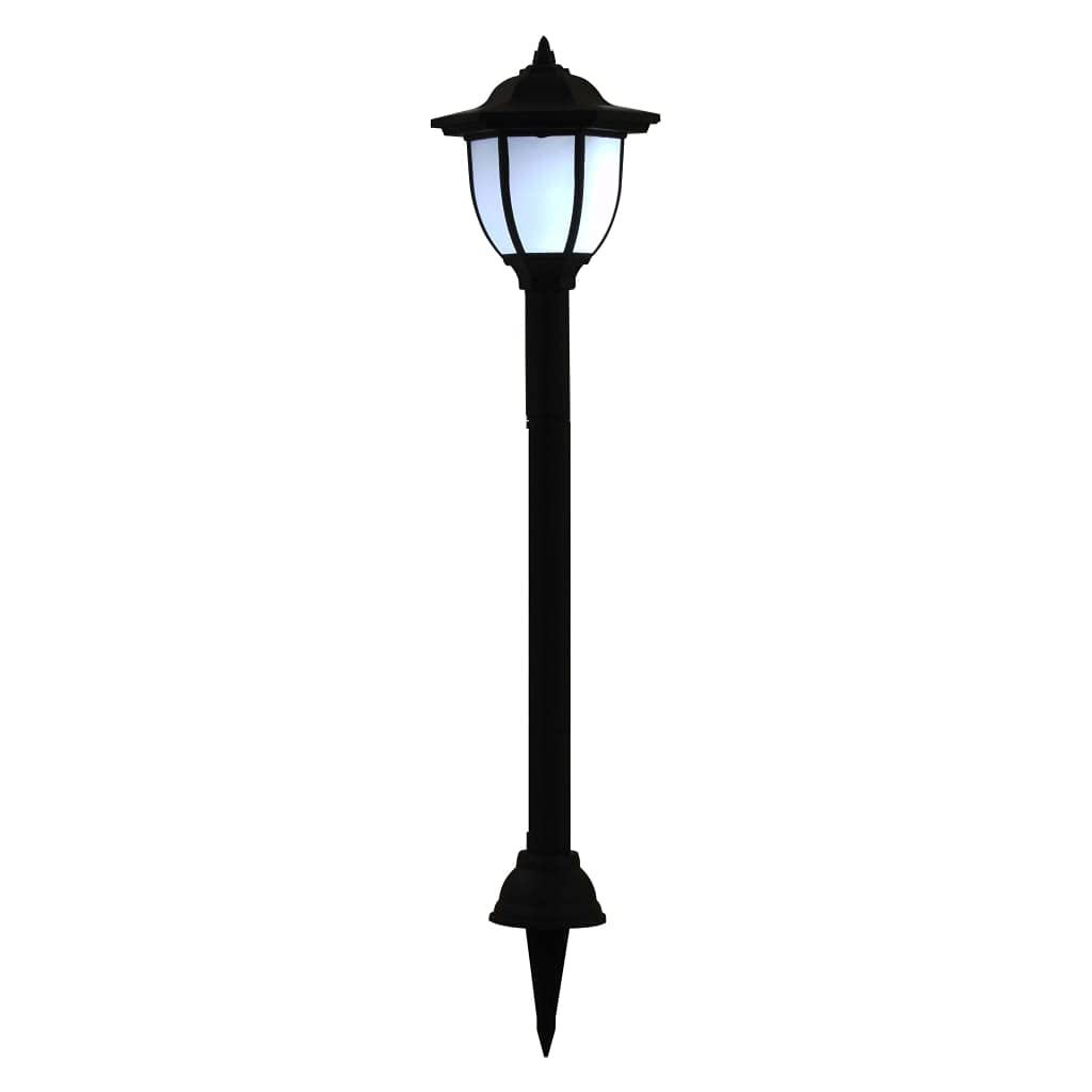 vidaXL Solar Powered Outdoor Lamps - 6 Pack LED Garden Lights, Weather-Resistant, Black, 6.5 x 5.7 x 28.7 in, Model 277138