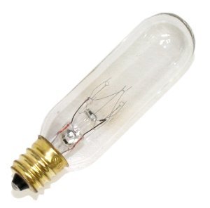 Bulbrite 15T6/4 15-Watt 145V Incandescent T6 Tubular, Candelabra Base, Clear - Pack of 5
