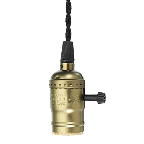 ZHMA Vintage Edison Socket Pendant Light with Dimmer, 4.5M Twisted Black Cord, Aluminum, Industrial Style