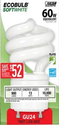 Feit Electric CFL Light Bulb 13 Watt Mini Twist Model BPESL13T/GU24