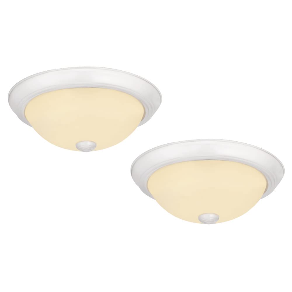 Design House 11 Inch Hays Integrated Led Ceiling Light 2-Pack With Frosted Glass, White, 579177