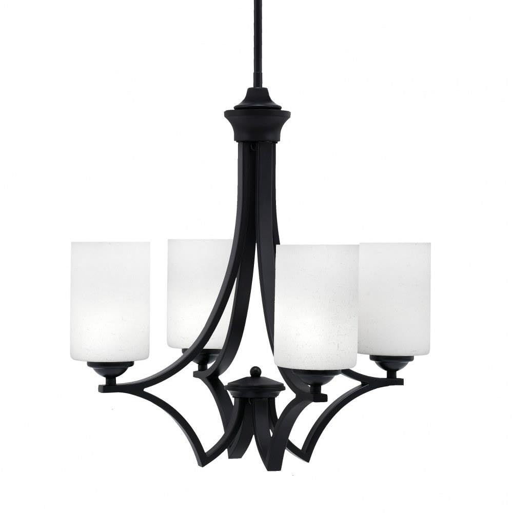Toltec Lighting 564-Mb-310 Zilo - 4 Light Uplight Chandelier-19.75 Inches Tall And 19 Inches Wide, Finish Color: Matte Black, Glass Color: White Muslin
