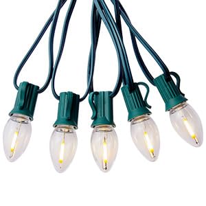 LED Christmas String Lights, 100FT C7 Vintage Christmas Lights with 104 Bulbs(4 Spare), Commercial Connectable Christmas Tree Li