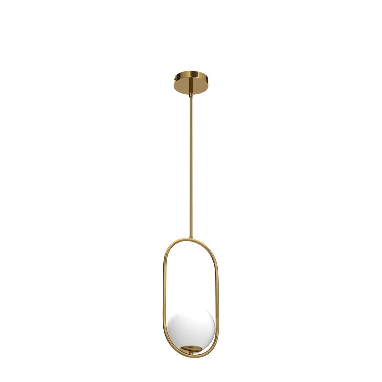 SeeU Modern Pendant Light Fixture, 1 Light Chandelier, Gold Metal, Adjustable Length, Model 792332766500