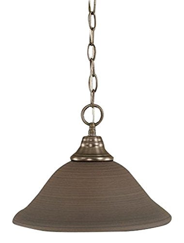 Toltec Lighting 10-Bn-604 Chain Hung Pendant With 12&quot; Gray Linen Glass, Brushed Nickel Finish