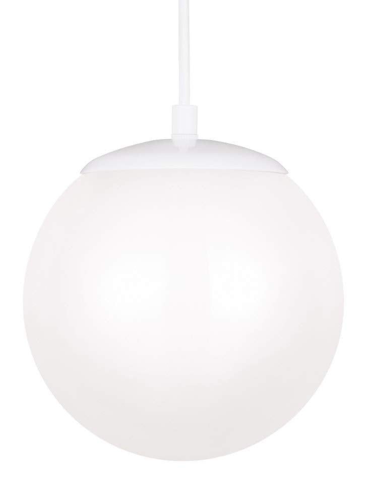 Sea Gull Lighting 6018-15 Leo - Hanging Globe One-Light Pendant Hanging Modern Light Fixture, White Finish