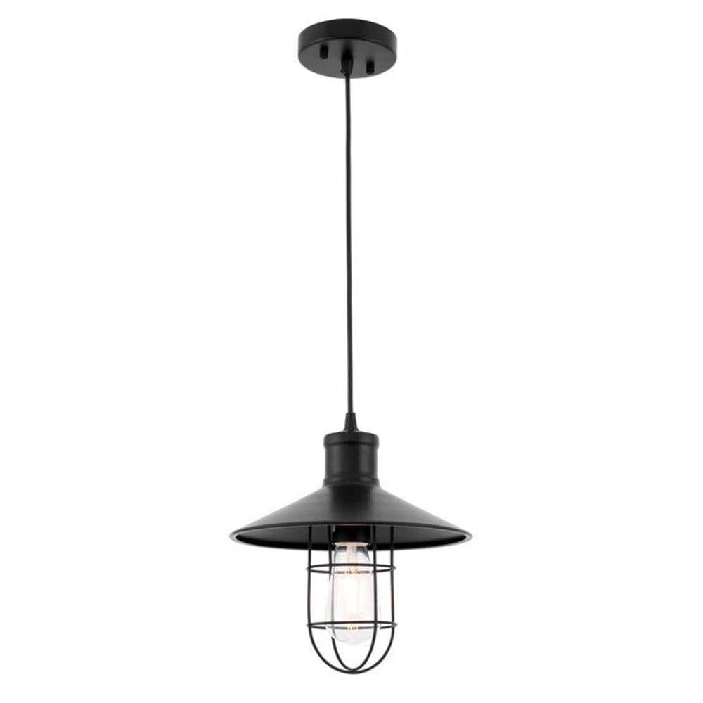 Living District Flaneur 1-Light Metal Pendant in Black Finish