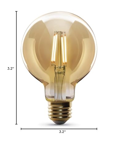 Feit Electric G25 Vintage LED Light Bulb - 40W Equivalent, 350 Lumen, 2100K Soft White, Dimmable, Glass, 1 Count