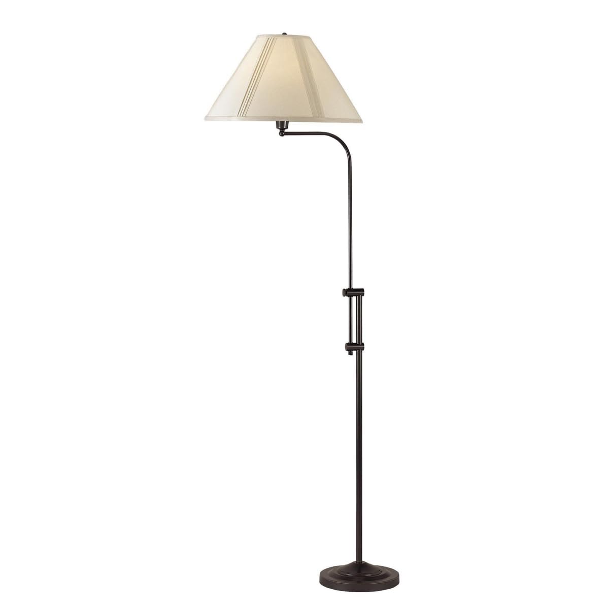 HomeRoots Bronze Adjustable Floor Lamp with Beige Empire Shade, 68 in. Traditional Design
