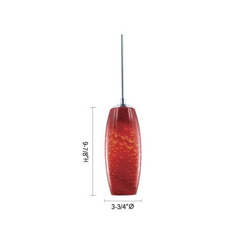 Jesco Lighting Qap241-Rd/Ch Soffi - One Light Quick Adapt Low Voltage Pendant, Chrome Finish With Amber Glass
