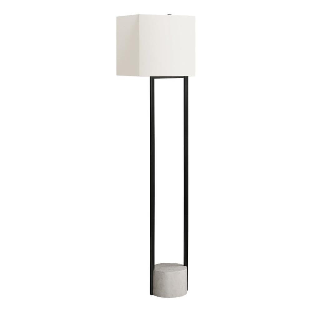 Monarch Specialties 9752, Black Cream Shade, Contemporary Lighting Floor Lamp Metal Ivory, 20&quot; L x 12&quot; W x 62&quot; H