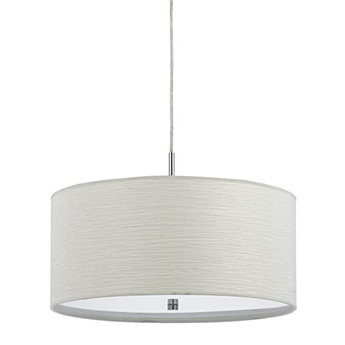 Cal Lighting 8.25" Tall Pendant Fixture In Casual White 60Wx2/Casual White/Fabric/Round/Casual White/Lifestyle