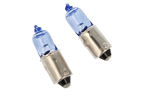 Carall 2 Pcs Car Halogen Bulbs H10W 12V 10W Ba9S Straight Pins Super White, For Reading Light Car Bulbs, Xenon Effect, Beam Low/