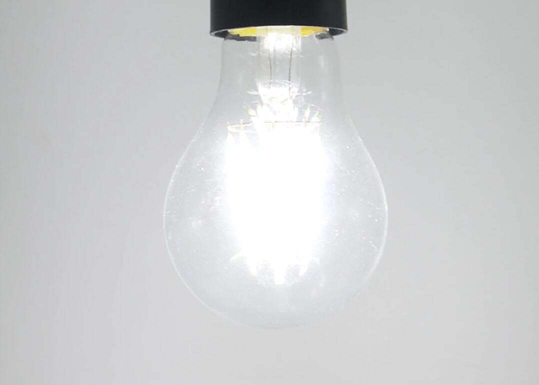 K JINGKELAI A19 Dimmable LED Edison Bulbs, 4W (40W Equivalent), Daylight White 6500K, Clear Glass, A60 E26/E27