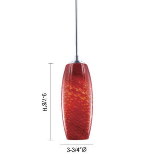 Jesco Lighting Qap241-Rd/Ch Soffi - One Light Quick Adapt Low Voltage Pendant, Chrome Finish With Amber Glass