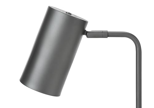 Monarch Specialties 9645 Lightingtable Lamp, Usb Port Included, Grey Metal, Shade, Modern Lighting-18 H Table, 9.25&quot; L X 6.25&quot; W X 17.75&quot; H