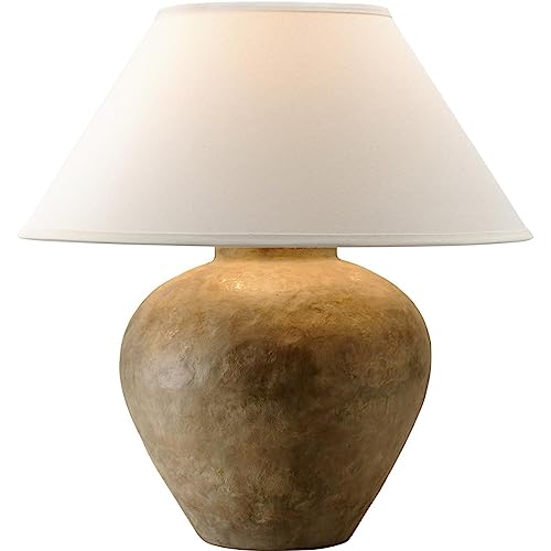 Troy Lighting Ptl1009 Calabria - One Light Table Lamp, Reggio Finish With Off-White Linen Shade