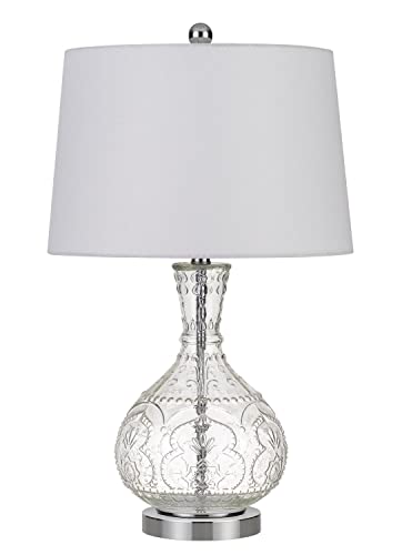 Cal Lighting Bo-2916Tb Transitional One Light Table Lamp From Nador Collection In Pewter, Nickel, Silver Finish, 16.00 Inches