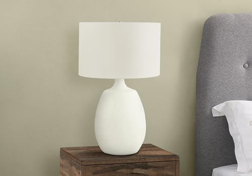Monarch Specialties I 9609 Lightingtable Lamp, Ivory/Cream Shade, Cream Resin, Contemporary